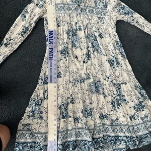 Zara Blue and White Floral Maxi Dress